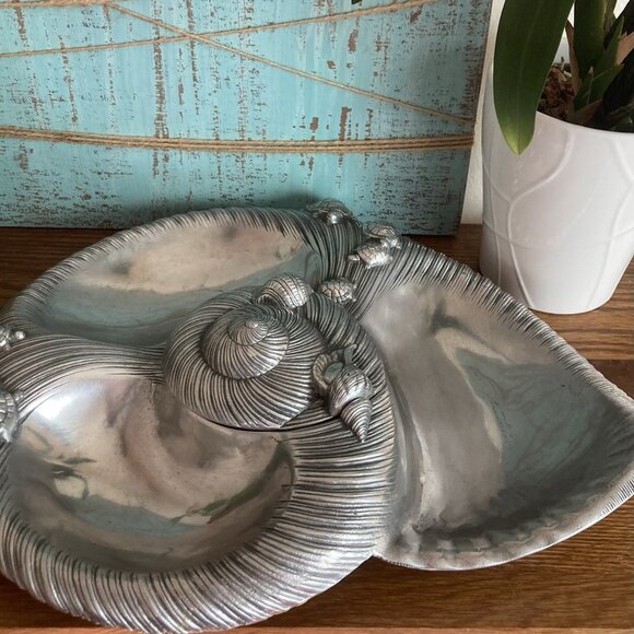 Vintage ARTHUR COURT Sea Life Turtle Divided Tray Platter Serveware, 1985 w LID - Picture 7 of 16